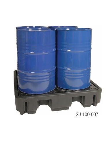 Bacs de rétention en PE 4 fûts 250 litres Couleur Noir