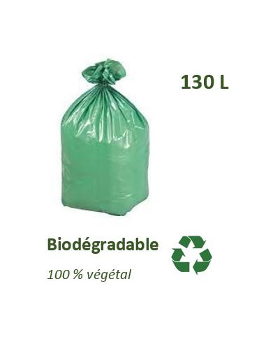 Sac poubelle vert 130 litres ATOUBIO - Carton de 100