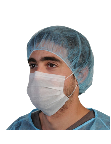 Boite de 100 masques hygiène papier un pli - Protection respiratoire à  usage court