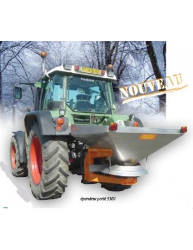 Epandeur à sel inox 530 L adaptable tracteur agricole CEMO FRANCE